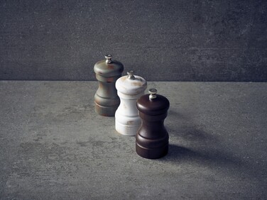 Мельница для соли и перца, 10 см,  белая деревянная, GenWare