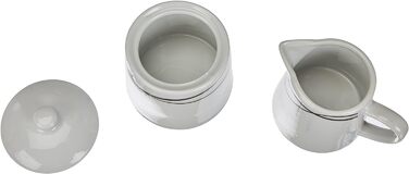 Набор тарелок из фарфора на 6 персон из 12 предметов, классический сервиз, неподвластный времени, элегантный, черно-белый (сахарница, кувшин для молока), 920673 series Oslo