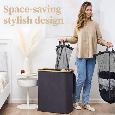 Кошик для білизни з кришкою, 2 відділення, 140 л HENNEZ