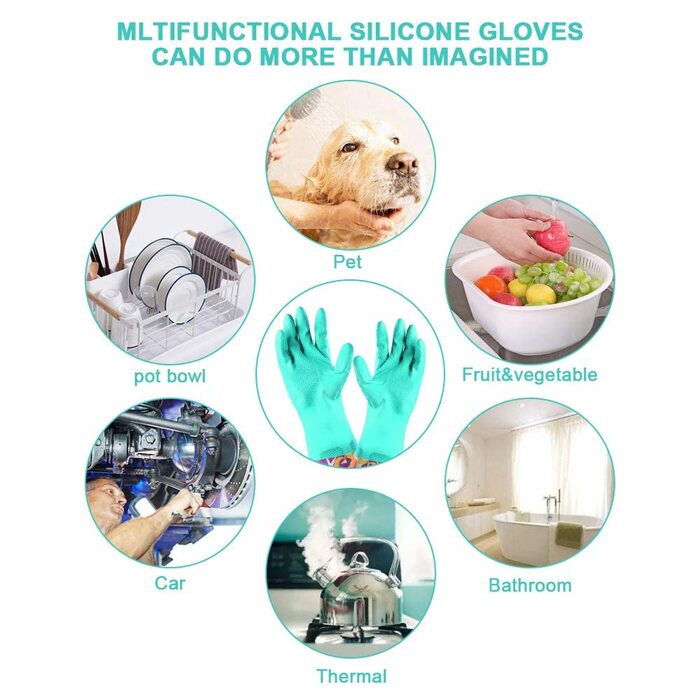 Рукавички для миття посуду 3 пари 42 см Yiomxhi