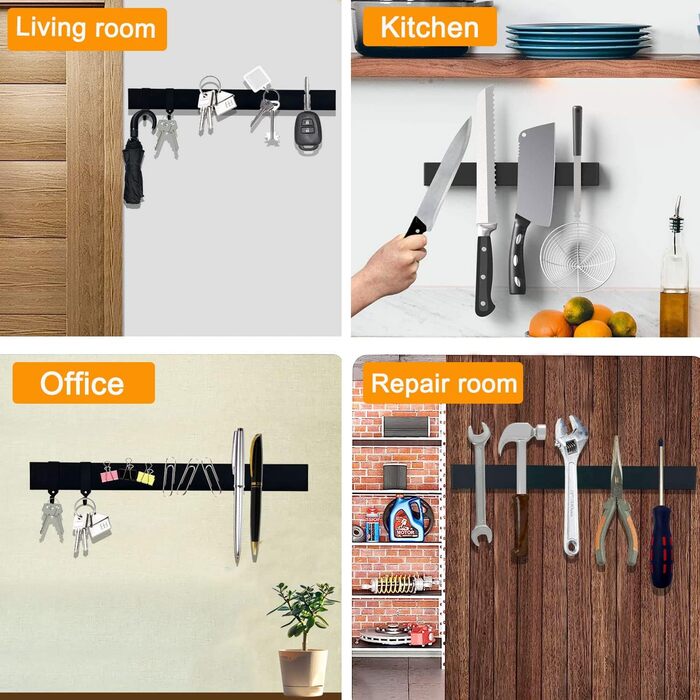 Магнітний тримач для ножів з 2 гачками 40 см devesanter