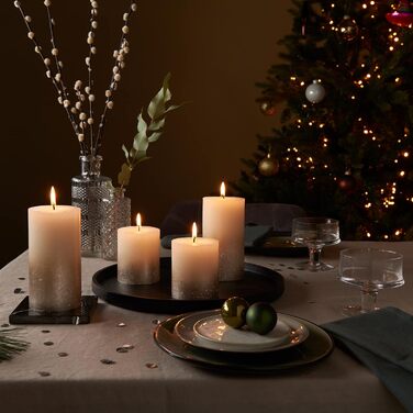 Свічки Bolsius Rustic Pillar - Металік, що згасає - Рожевий та червоний - Упаковка з 4 шт. - Тривалий час горіння 60 годин - Без запаху - Містить натуральний рослинний віск - Без пальмової олії - 13 x 7 см (13 x 6,8 см, Слонова кістка та Шампанське)