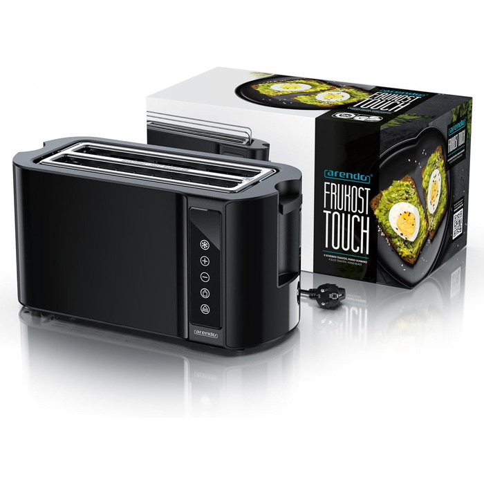 Тостер на 4 скибочки, чорний Frukost Touch Arendo