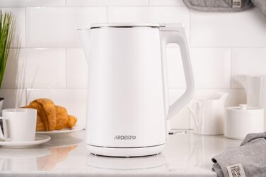 ARDESTO Електрочайник EKL-X50/1.5 л/2200 Вт/подвійні стінки/Strix контроль/білий