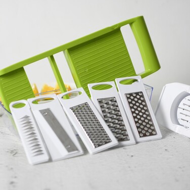 Терка-шатківказ Fissman з контейнером 32x14x9 см з 5 змінними лезами нерж. сталь (18639)