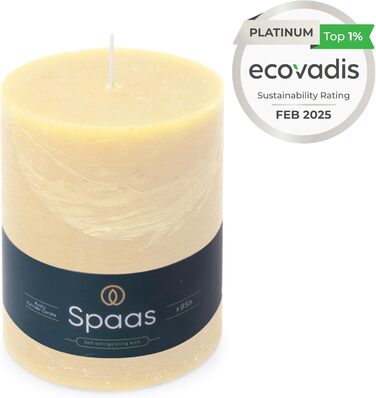 Свічка Spaas Rustic Pillar, 100/130 мм, 95 год, чорна (слонова кістка)