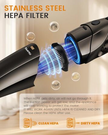 Ручний бездротовий пилосос з акумулятором 80 Вт золотисто-коричневий TANYO