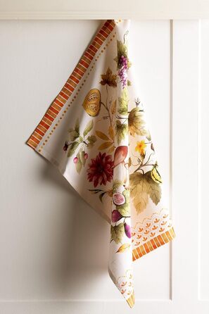 Набір із 3 багатоцільових кухонних рушників Maison d&39 Hermine Rural Christmas, 100 бавовна Барні рушники День подяки/Різдво (50 см x 70 см) (08 - Гарбузовий сад - Хмарно-кремовий)