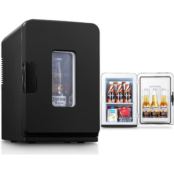 Міні-холодильник з функцією охолодження 15 л чорний FOHERE