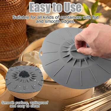 Набор силиконовых крышек 5 шт серый Aether Aurora