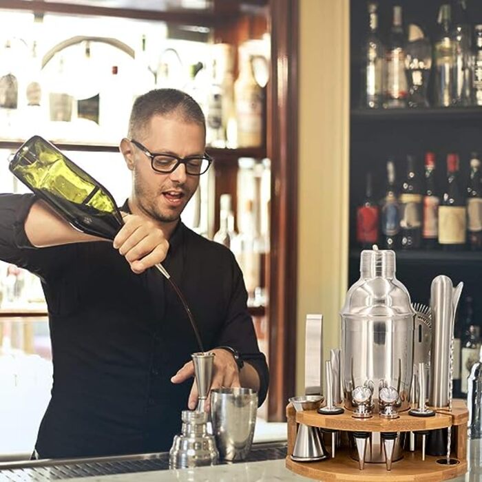 Набір для коктейлів 15 предметів, сріблястий Surmounty