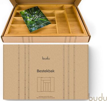 Лоток для столових приборів budu 47 (глибина 47 см) - Організатор для кухонних шухляд - Висувний - Організатор для кухонних шухляд (50 см, бамбук)