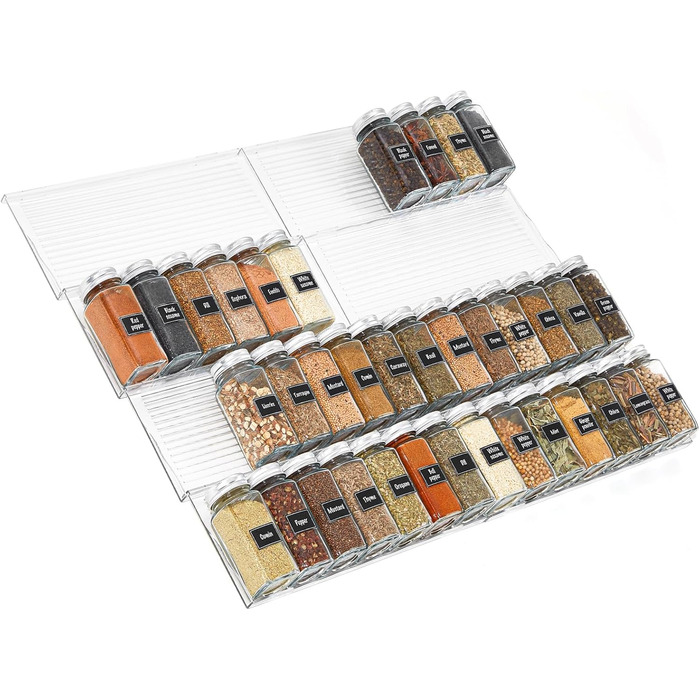 Органайзер для спецій пластиковий розсувний,  48,5 х 66 х 1,65 см, прозорий Lifewit