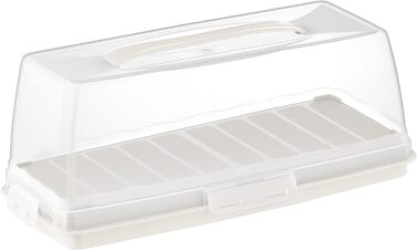 Коробка для транспортування торта з кришкою, капюшоном і ручкою. Коробка для зберігання, контейнер для торта, тарілка для торта, контейнер для торта, коробка для торта, тарілка для торта, начинка для торта, дзвіночок для торта - (білий, прямокутний)