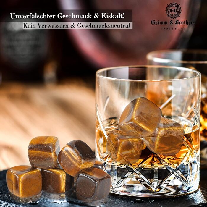 Набір каменів для віскі 9 каменів тигрового ока Grimm & Brothers FRANKFURT