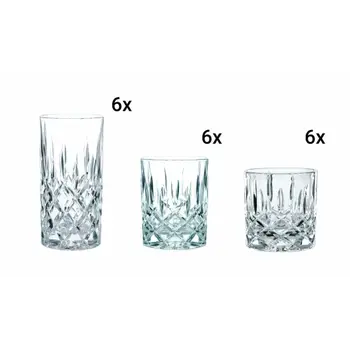 Набір склянок для віскі та лонгдрінків, 18 предметів, Noblesse Nachtmann