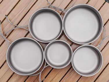 Портативний кухонний набір посуду сковорідки 350 мл 500 мл 600 мл 700 мл 800 мл. 5 шт. iBasingo