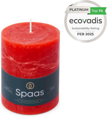 Свічка Spaas Rustic Pillar 80/110 мм 65 шт. - (червона)