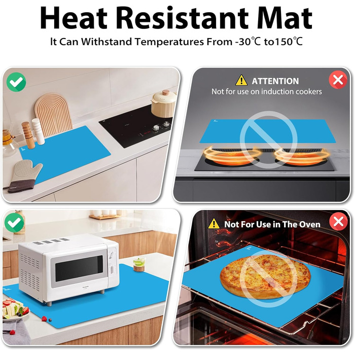 Антипригарний килимок для випічки 60 x 40 см синій SUPER KITCHEN