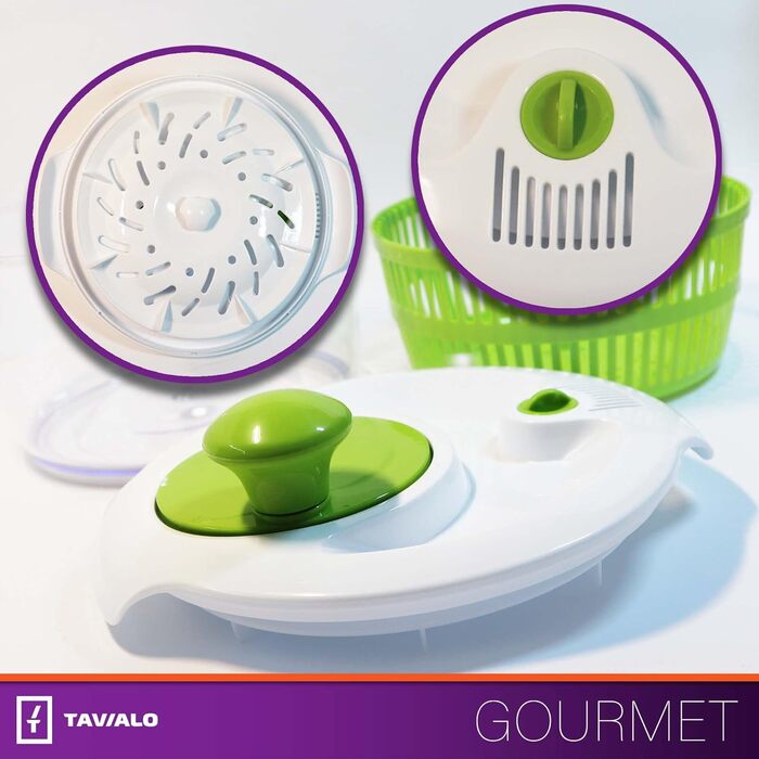 Сушарка для салату маленька 2,6 л з кришкою, Tavialo