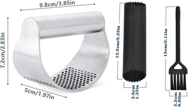 Часниковий прес з нержавіючої сталі 9,8 x 7,2 см TOPWAYS