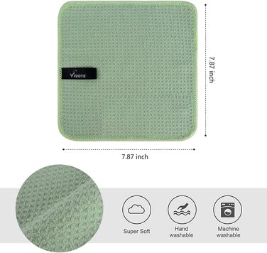 Кухонні рушники VIVOTE, рушники для гостей, подарункові, 40x60 см, 2 шт., м&39які кухонні рушники, абсорбуючі рушники (зелені, 20 x 20 см, 8 шт.)