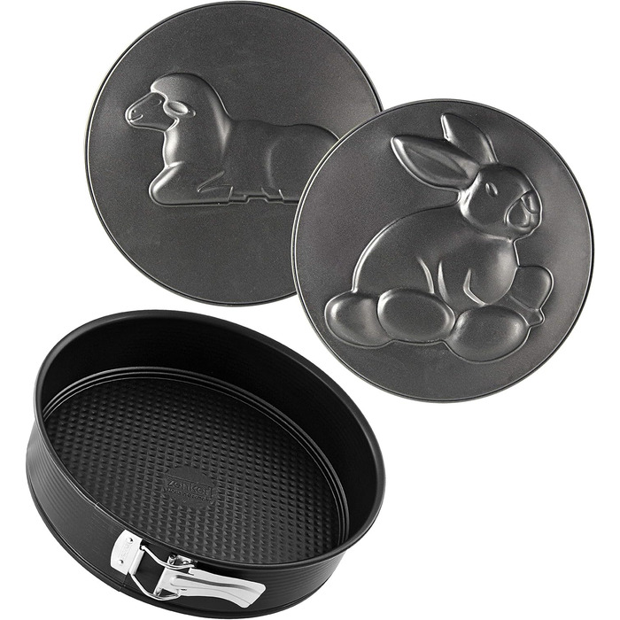 Роз'ємна форма Zenker Ø 26 см SPECIAL CREATIVE, форма для випічки з 2 мотивами, кругла форма для торта з антипригарним покриттям, креативна випічка (колір чорний), кількість