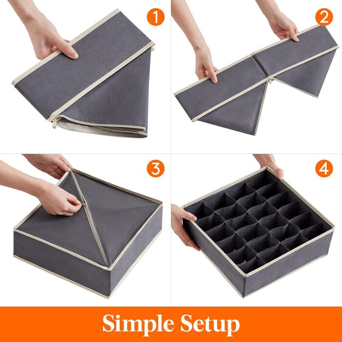 Набор из 3 органайзеров для носков и нижнего белья, серый Lifewit