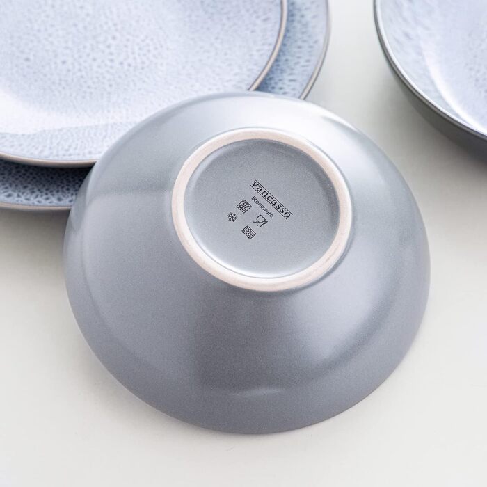 Столовий сервіз з керамограніту, комбінований сервіз vancasso з 32 предметів Карст з фаянсу, набір посуду у вінтажному вигляді на 4-12 осіб (Karst-wt, посуд на 8 осіб)