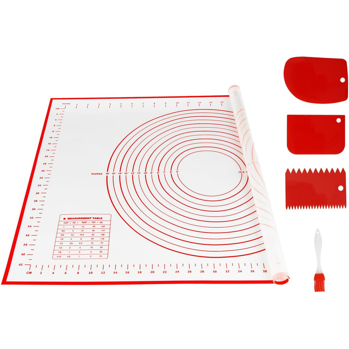 Силіконовий килимок для випічки 70 х 50 см червоний Behiruch