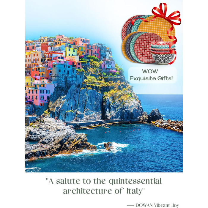 Набори керамічного посуду DOWAN, Набір посуду на 4 особи, Набори декоративних тарілок і мисок, Порцелянові салатні тарілки, Чашки та Супові миски для кухні, Набір подарункового посуду на новосілля (набір посуду з 12 предметів, 12 предметів)