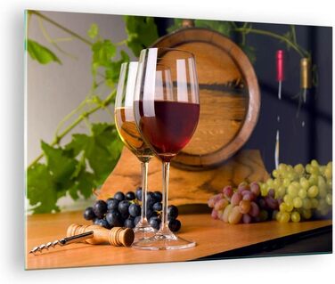 Настінні картини декор вітальні бочка з алкоголем пляшки з напоями картини на склі 120x80 см скляна картина спальня декор кухні настінне мистецтво друк мистецтва великий XXL настінна декорація картина зі скла сучасний GAA120x80-2238 (70Д x 50Ш см)