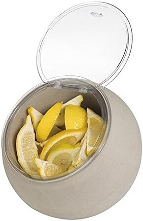 Сервировочный набор APS Moon - набор из 2 предметов 1 меламиновая миска (Ø 19 см) 1 откидная крышка с силиконовым уплотнителем, (бетонно-серый, Ø 19 см)