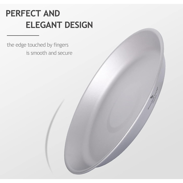 Титановая тарелка Чаша Кемпинг Набор посуды Легкая уличная кухонная утварь Портативный дорожный поднос для пикника Тарелка Чашка Прочные столовые приборы с сумкой для переноски (Ti1111T-Plate)