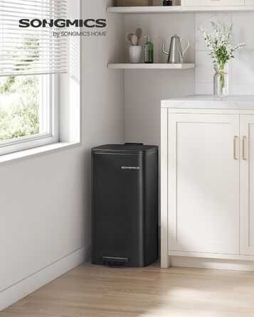 Сміттєвий бак 30 л чорний SONGMICS