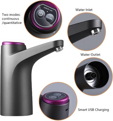 Насос для пляшок з водою на 5 галонів 4 Вт чорний ZHITING