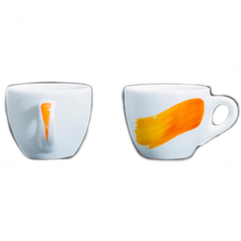 35191 Чашка cappuccino 180 мл Orange 'Verona Millecolori Hand Painted Brush stroke A with handle'