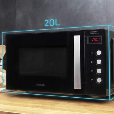 Мікрохвильова піч 700 Вт, 20 л чорна GrandHeat 2000 Flatbed Cecotec