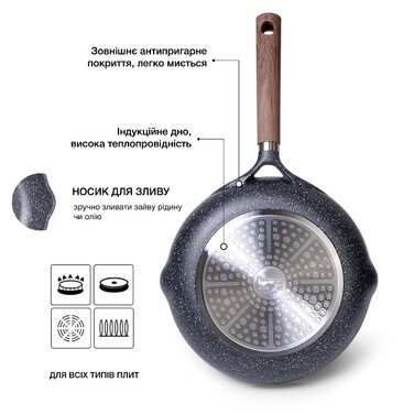 Сковорідка для жарки Fissman MILANO 28x5,5 см (14272)