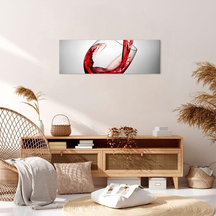 Панорамні картини на полотні 160x50 см картина на полотні з келихом вина велика XXL настінна прикраса картина спальня кухня настінні картини прикраса вітальня настінний декор полотно настінний друк мистецтво AB160x50-2258 (90Д x 30Ш см)