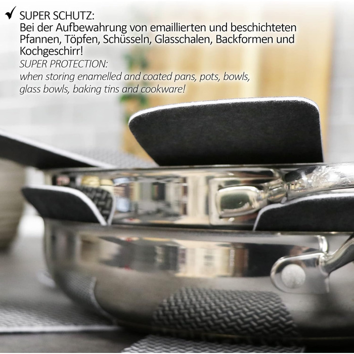 Набір з 6 фетрових підставок під гаряче 38 см, сірий Com-Four