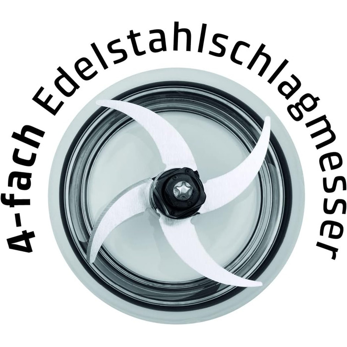 Універсальний подрібнювач, 4 високоякісних ножа з нержавіючої сталі, міцна скляна ємність об'ємом 1,2 літра, ідеально підходить як подрібнювач для фруктів, овочів, риби, м'яса, горіхів, 400