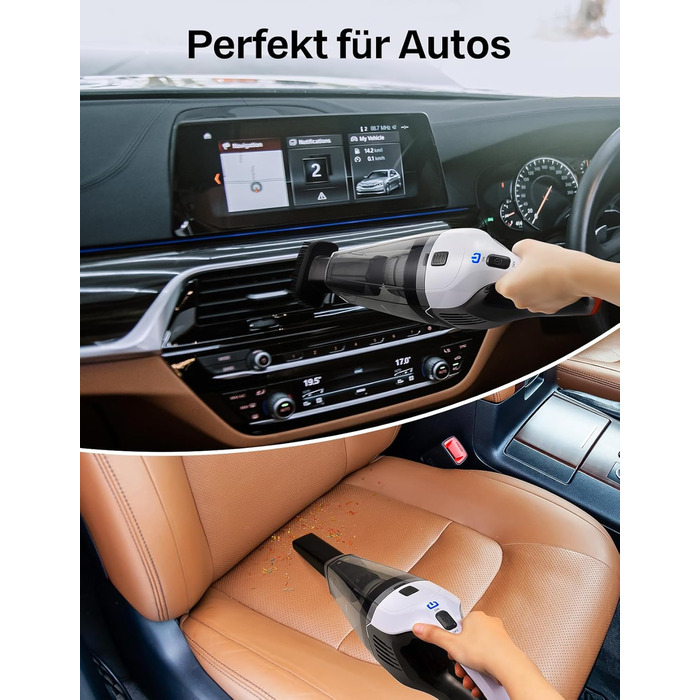 Портативний ручний пилосос, потужний 70 Вт білий Portutif