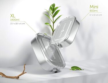 Ланч-бокс для дітей металевий 800 мл, 2 перегородки FOXBOXX