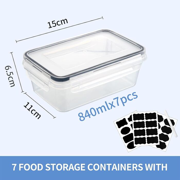 Контейнери для зберігання продуктів Goldeluxe 10 x 1 л з кришками, контейнери для заморозки, коробки для приготування їжі, без BPA, герметичні, штабелюються набір Tupperware для контейнера для продуктів, контейнера для заморозки та кухні (GO7PCS840)