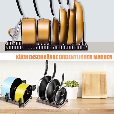 Підставка для посуду розсувна 58,8 x 18 см, на 7 відділень, темно-коричнева MASTERTOP