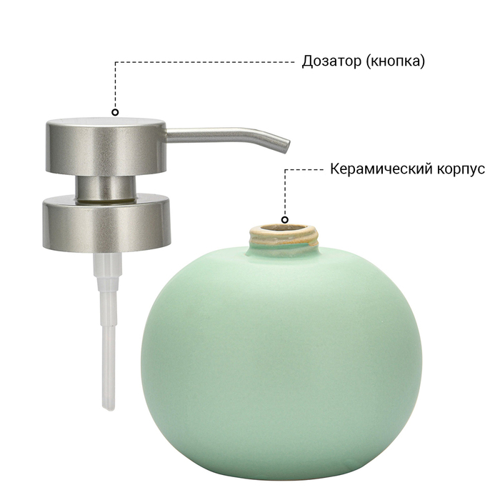 Дозатор рідкого мила Fissman 300 мл, стакан 290 мл і мильниця в наборі (9507)