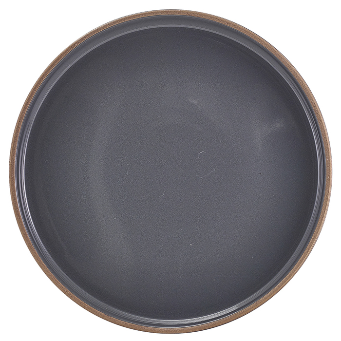Тарілка презентаційна 25*2.5 см із низьким вертикальним бортом, Kava Dark Grey Stoneware, GenWare