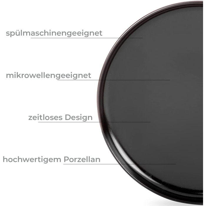 Консімо. Набір посуду Combi 6 персон Набір тарілок VICTO Modern 24 предмети Столовий сервіз - Сервіз та набори столового посуду - Комбінований сервіз 6 осіб - Сервіз для сім'ї - Столовий посуд (18 предметів (супові миски), сірий)