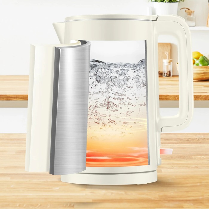 Tefal Електрочайник Thermo Protect, 1.5л, пластик, нержавіюча сталь, світло-бежевий